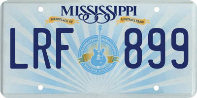 MS license plate LRF899