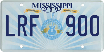 MS license plate LRF900