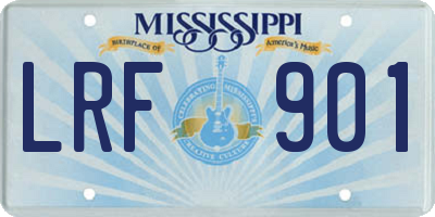 MS license plate LRF901
