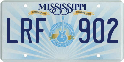 MS license plate LRF902