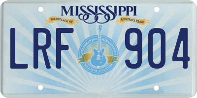 MS license plate LRF904