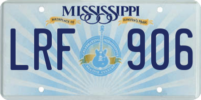 MS license plate LRF906