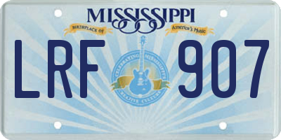 MS license plate LRF907