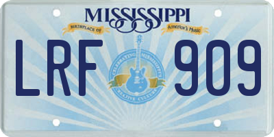 MS license plate LRF909