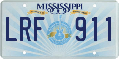 MS license plate LRF911