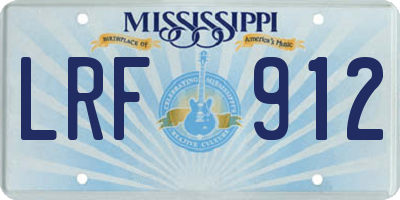 MS license plate LRF912