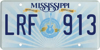 MS license plate LRF913