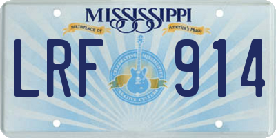 MS license plate LRF914