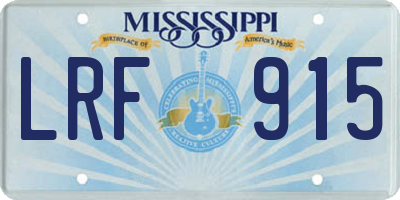 MS license plate LRF915
