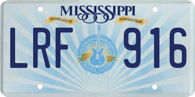 MS license plate LRF916