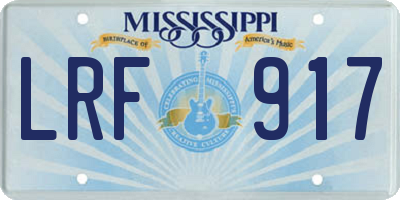 MS license plate LRF917