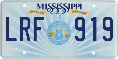 MS license plate LRF919