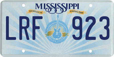 MS license plate LRF923