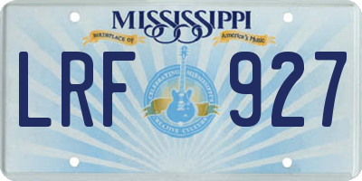 MS license plate LRF927
