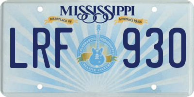MS license plate LRF930
