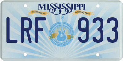 MS license plate LRF933
