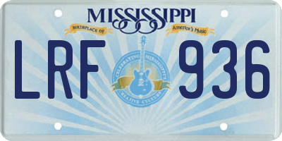 MS license plate LRF936