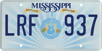 MS license plate LRF937