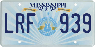 MS license plate LRF939