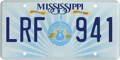 MS license plate LRF941