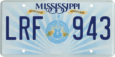 MS license plate LRF943