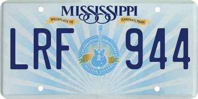 MS license plate LRF944