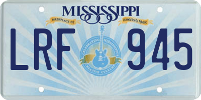 MS license plate LRF945