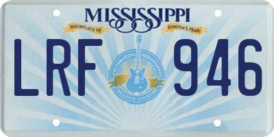 MS license plate LRF946