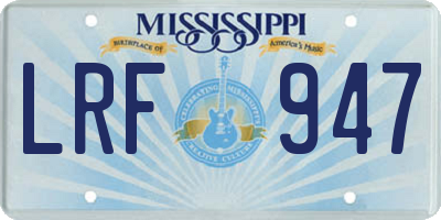 MS license plate LRF947