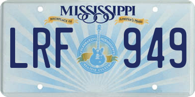 MS license plate LRF949