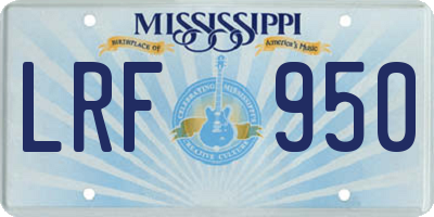 MS license plate LRF950