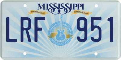 MS license plate LRF951