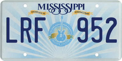 MS license plate LRF952