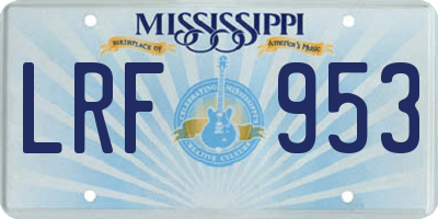 MS license plate LRF953