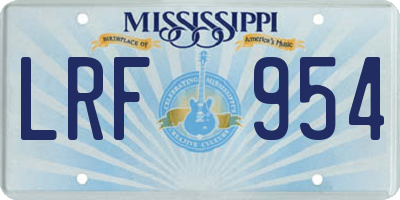 MS license plate LRF954
