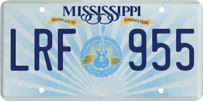 MS license plate LRF955