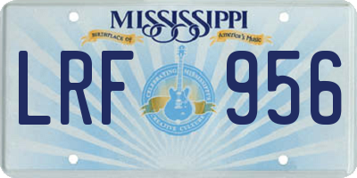 MS license plate LRF956