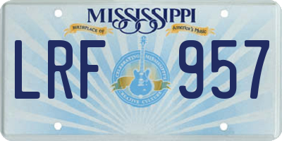 MS license plate LRF957