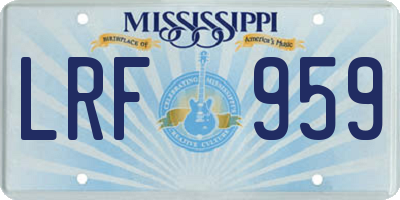 MS license plate LRF959