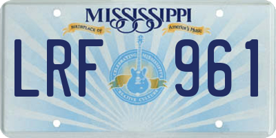 MS license plate LRF961
