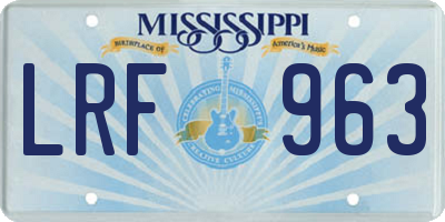 MS license plate LRF963