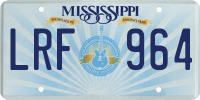 MS license plate LRF964