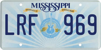 MS license plate LRF969