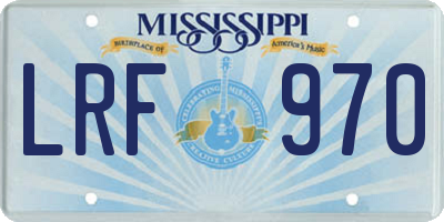 MS license plate LRF970