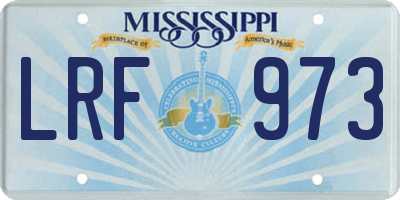 MS license plate LRF973