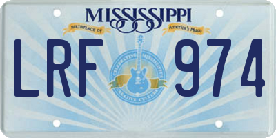 MS license plate LRF974