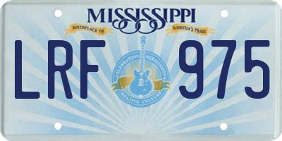 MS license plate LRF975