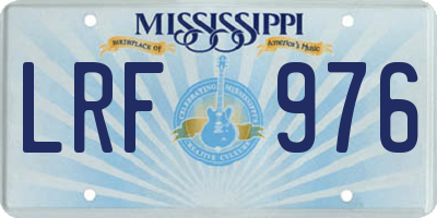 MS license plate LRF976