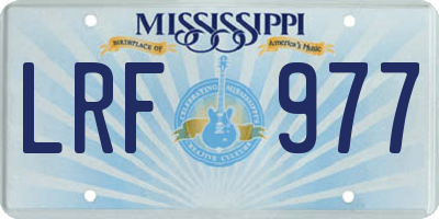 MS license plate LRF977