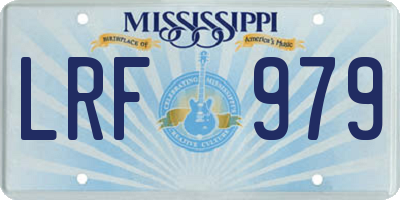 MS license plate LRF979